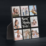 Plaque Photo Cool Personnalisé Meilleure Maman Toujours Photo M<br><div class="desc">Personnalisez avec l'année établie et montrez à la meilleure maman jamais combien vous l'aimez avec cette plaque de collage photo moderne,  cool 8 avec une typographie design,  chic audacieuse noir minimaliste. Un grand cadeau simple pour la fête des mères !</div>