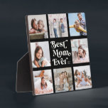 Plaque Photo Cool Personnalisé Meilleure Maman Toujours Photo M<br><div class="desc">Personnalisez avec l'année établie et montrez à la meilleure maman jamais combien vous l'aimez avec cette plaque de collage photo moderne,  cool 8 avec une typographie design,  chic audacieuse noir minimaliste. Un grand cadeau simple pour la fête des mères !</div>
