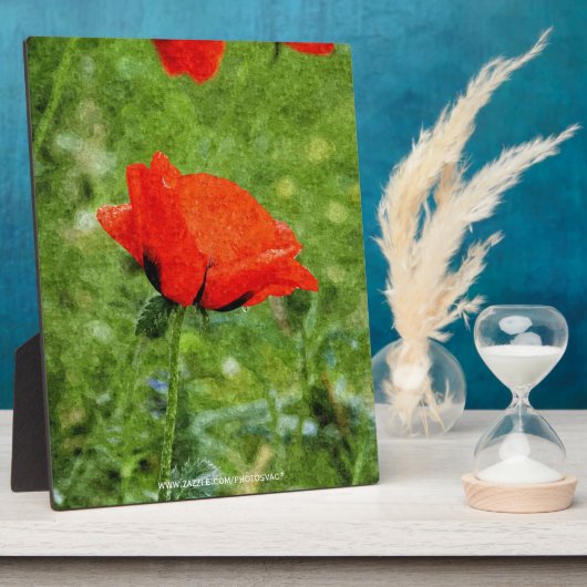Plaque Photo Coquelicot rouge (Côté)