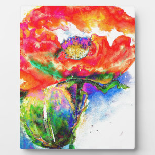 Plaque Photo Coquelicot solaire rouge