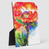 Plaque Photo Coquelicot solaire rouge (Côté)