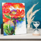 Plaque Photo Coquelicot solaire rouge (Côté)