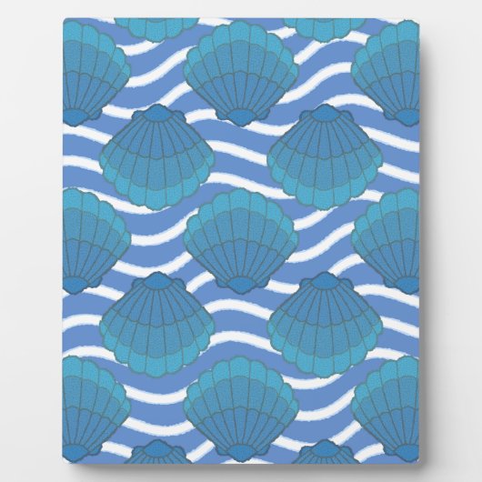 Plaque Photo Coquillage vintage Et Motif Vagues (Devant)