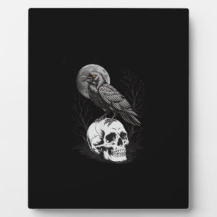 Plaque Photo Corbeau, F-Caw-F Oiseau Drôle Lune Gothique Humour