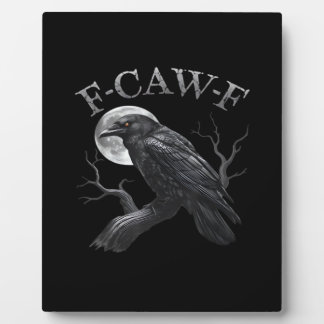 Plaque Photo Corbeau F-Caw-F Oiseau Drôle Lune Gothique Humour