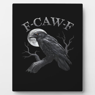 Plaque Photo Corbeau F-Caw-F Oiseau Drôle Lune Rétro Classique