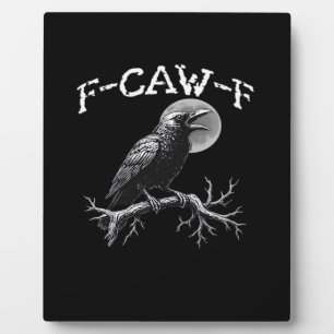 Plaque Photo Corbeau F-Caw-F Oiseau Drôle Rétro Classique