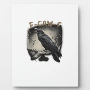 Plaque Photo Corbeau, F-Caw-F Oiseau Drôle Style Vintage