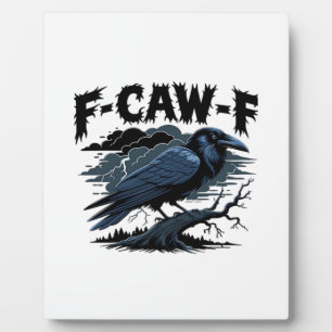 Plaque Photo Corbeau gothique humour drôle F-Caw-F essentiel mi