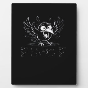 Plaque Photo Corbeau, Oiseau Retro F-Caw-F Corbeau Drôle Corbea