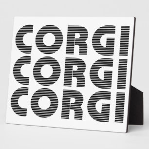 Plaque Photo Corgi Dog Texte noir moderne