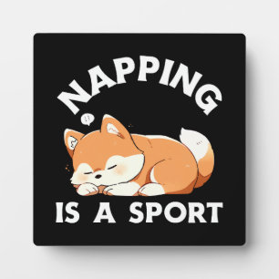 Plaque Photo Corgi drôle qui fait la sieste est un sport pour l