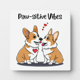 Plaque Photo Corgis Vibes en Amour