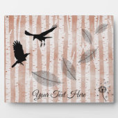 Plaque Photo Corneilles rustiques dans la forêt de bouleaux bla (Devant)