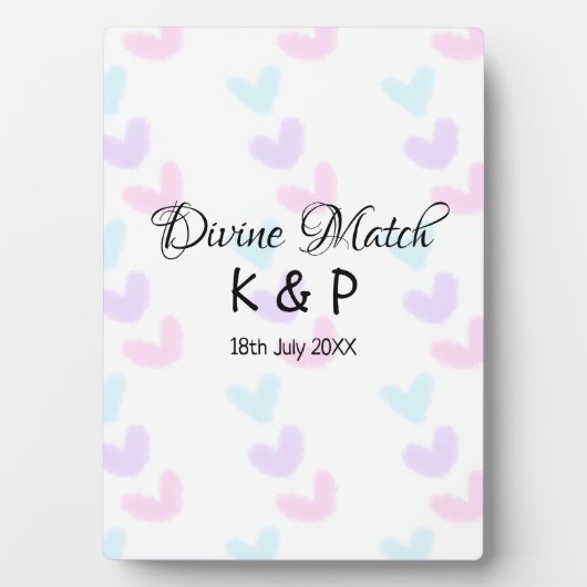 Plaque Photo Correspondance divine ajouter le nom du couple let (Devant)