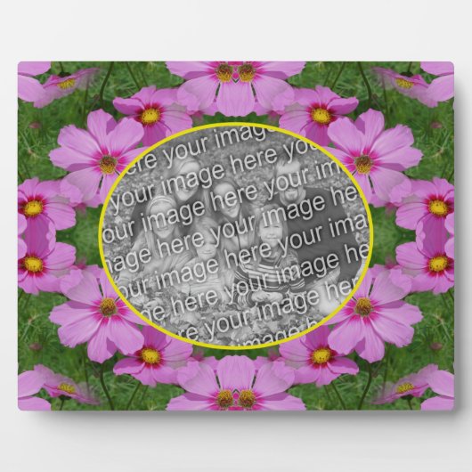 Plaque Photo Cosmos Rose Fleurs Faisy Ajouter Votre Photo (Devant)