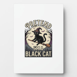 Plaque Photo Costume de chat noir vintage Halloween sorcière ch