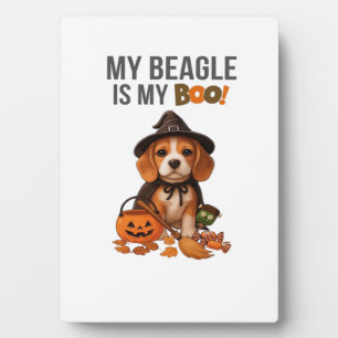 Plaque Photo Costume Halloween Beagle Mon Beagle est mon chien 