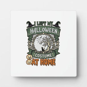 Plaque Photo Costume Halloween Gauche Maison Arbre Chat Citroui