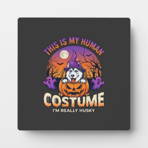 Plaque Photo Costume Humain Husky Citrouille Halloween Fantômes