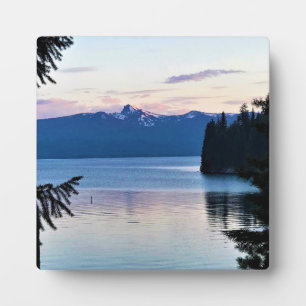 Plaque Photo Coucher de soleil au lac Crescent, Oregon