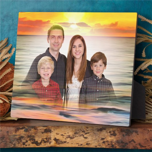 Plaque Photo Coucher de soleil de famille 1738