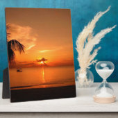 Plaque Photo Coucher de soleil d'été (Côté)