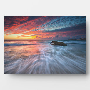Plaque Photo Coucher de soleil spectaculaire Stone Beach, El