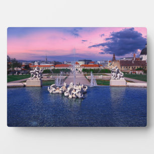 Plaque Photo Coucher de soleil sur la fontaine de Vienne