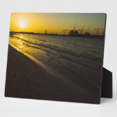 Plaque Photo coucher de soleil sur la plage de Dubaï (Côté)