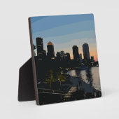 Plaque Photo Coucher de soleil sur le quartier maritime de Bost (Recto)