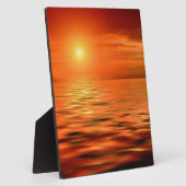 Plaque Photo Coucher de soleil sur l'océan (Côté)