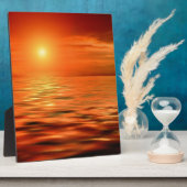 Plaque Photo Coucher de soleil sur l'océan (Côté)