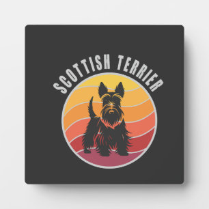 Plaque Photo Coucher de soleil Terrier Écossais Vintage