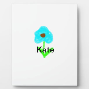 Plaque Photo Couleur d'aquarelle bleu vert ajouter votre nom te