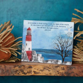 Plaque Photo Couleur d'eau du phare rouge (Côté)