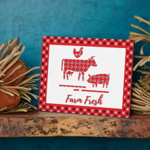 Plaque Photo Country Farm Animaux Bandana Imprimer