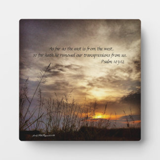 Plaque Photo Country Sunrise Nature Art Photo et Bible Verse