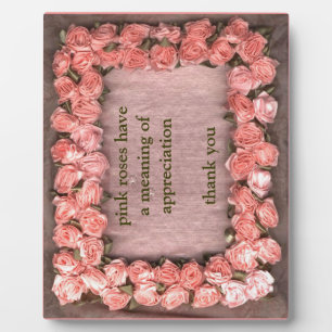 Plaque Photo Coupe photo en tissu satiné Rose rose en ruban App