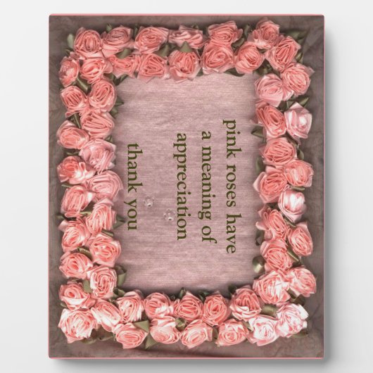 Plaque Photo Coupe photo en tissu satiné Rose rose en ruban App (Devant)