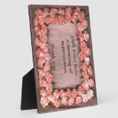 Plaque Photo Coupe photo en tissu satiné Rose rose en ruban App (Côté)
