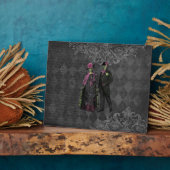 Plaque Photo Couple de squelette d'Halloween (Côté)