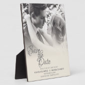 Plaque Photo Couple Mariage baiser en monochrome (Côté)