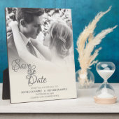 Plaque Photo Couple Mariage baiser en monochrome (Côté)