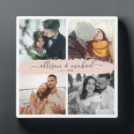 Plaque Photo Couple Nouveau Nom Personnalisé Instagram Photo Gr<br><div class="desc">Design moderne Insta convivial grille photo avec espace pour 4 photos préférées, personnalisation facile pour vos noms personnalisés en script de brosse chic sur un coup de pinceau rose roux, cette plaque photo de gardien est un grand cadeau pour tous les couples, petite amie, petit ami, jeunes mariés, ou pour...</div>