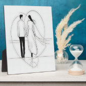 Plaque Photo Couple romantique se tenant la main dans un style (Côté)