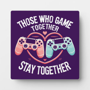 Plaque Photo Couples Qui Jouent Ensemble - Gaming Coupe Amateur