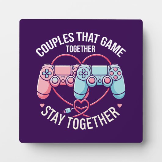 Plaque Photo Couples Qui Jouent Ensemble - Gaming Coupe Amateur (Devant)
