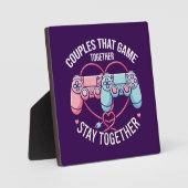 Plaque Photo Couples Qui Jouent Ensemble - Gaming Coupe Amateur (Recto)