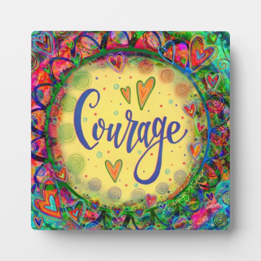 Plaque Photo Courage Motivationnel Joli BoHo Inspirivity (Devant)